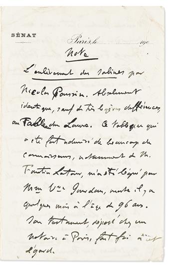 CLEMENCEAU, GEORGES. Archive of 37 items, all but one Signed, GClemenceau or G, to Violet Maxse (Lady Edward Cecil and later Viscou